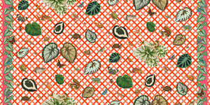 Begonias on Lattice Fabric