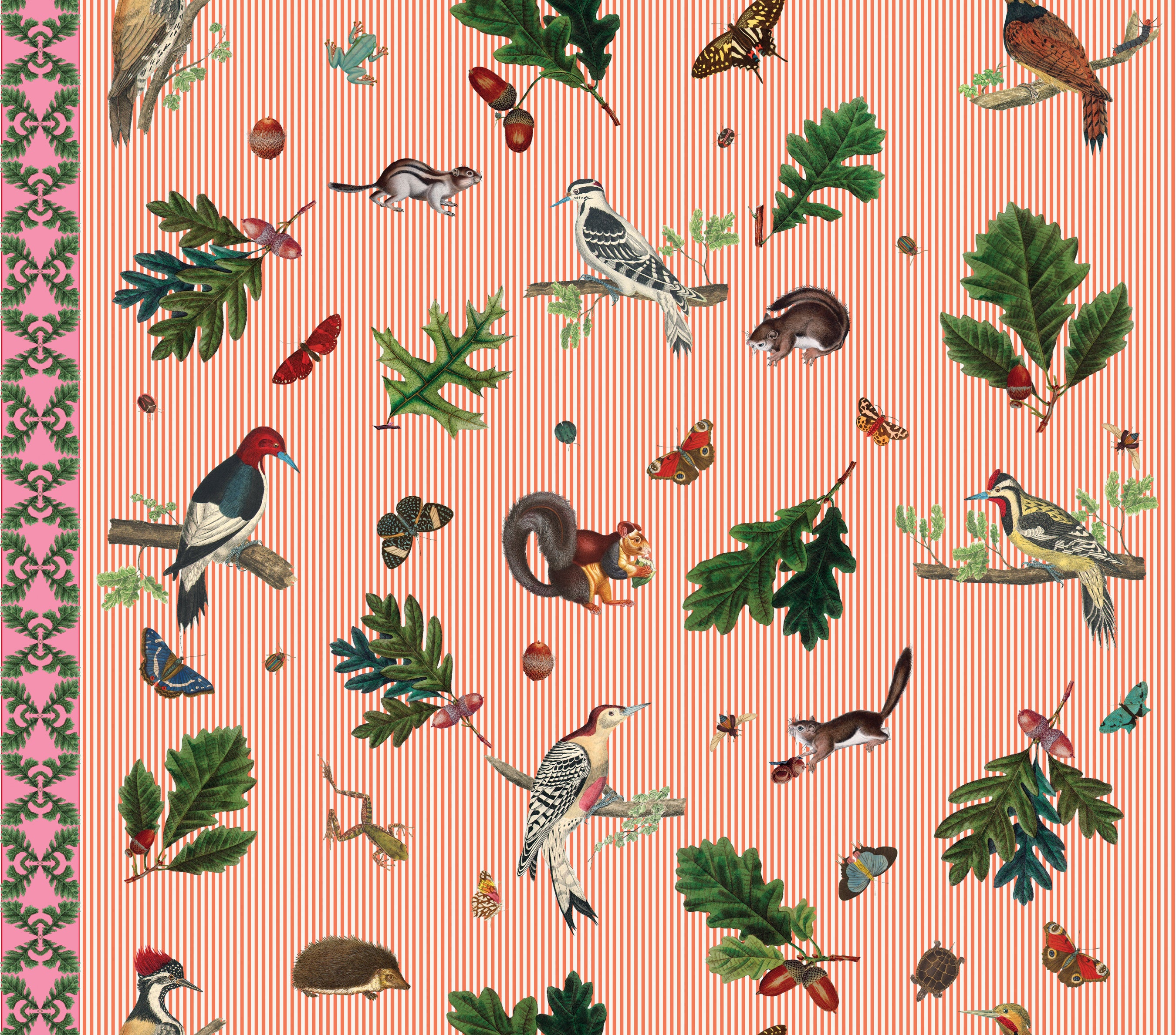 Woodpeckers And Oak Leaves Wallpaper