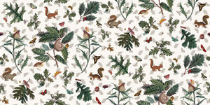 Squirrels & Great Prickly Oak Fabric